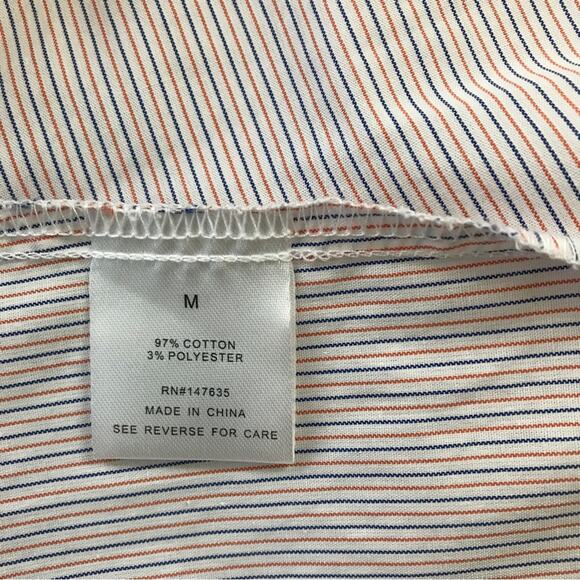 Romeo & Juliet NWT Peplum Blouse White Blue & Orange Long Sleeved - Picture 3 of 8